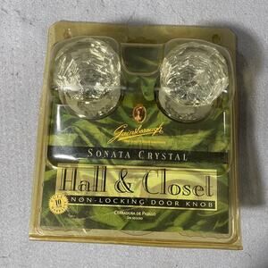 New Gainsborough Sonata Crystal Silver Tone Door Knobs Hall & Closet Non Locking